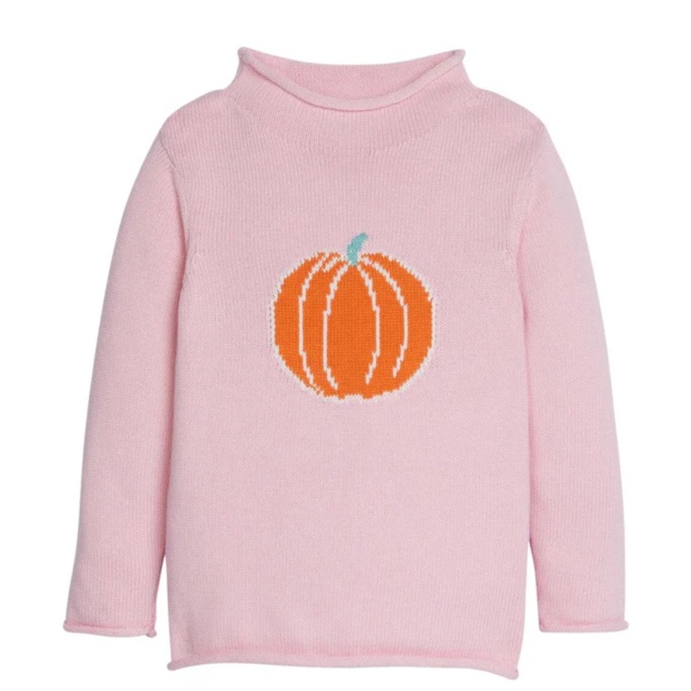 NWT Little English Pink Pumpkin Rollneck Sweater Halloween